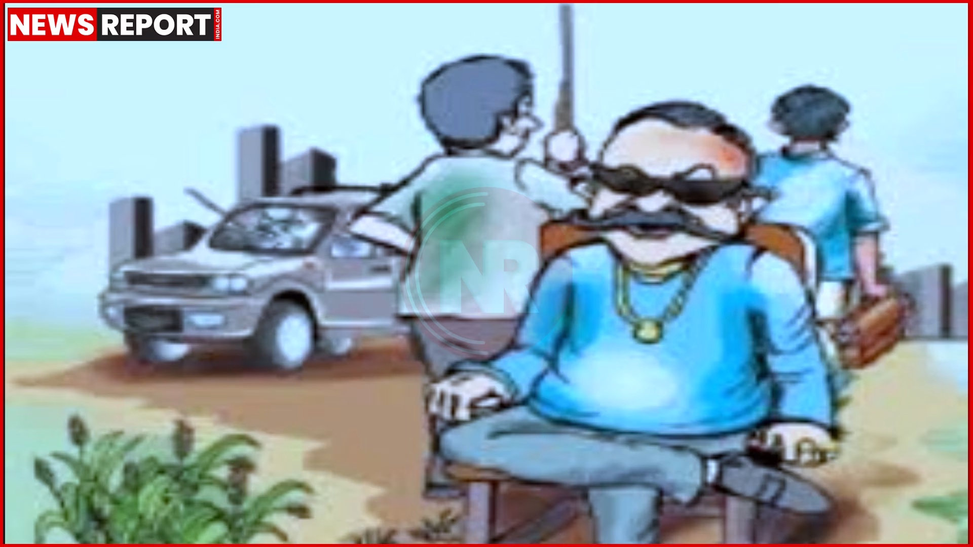 प्रयागराज में माफिया अशरफ की कुर्क जमीन पर अवैध निर्माण ध्वस्त करता बुलडोजर।