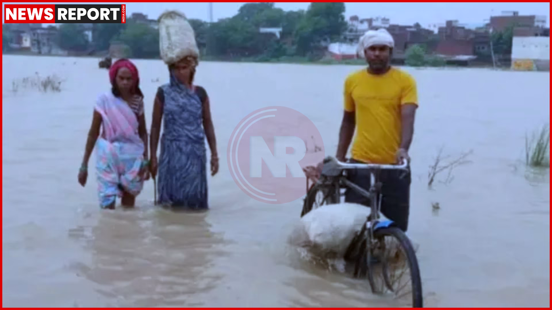 गाजीपुर में गंगा किनारे लगाए जा रहे चेतावनी पिलर