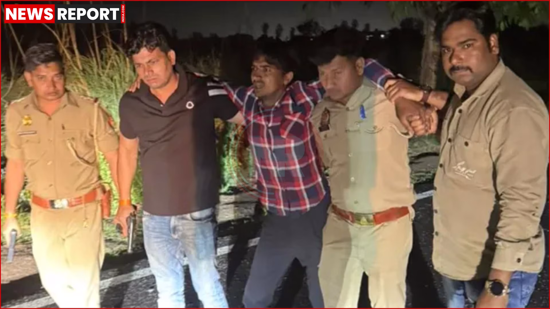 गौ तस्कर संजू उर्फ लुक्का जिसे पुलिस मुठभेड़ में पैर में गोली लगने के बाद गिरफ्तार किया गया।