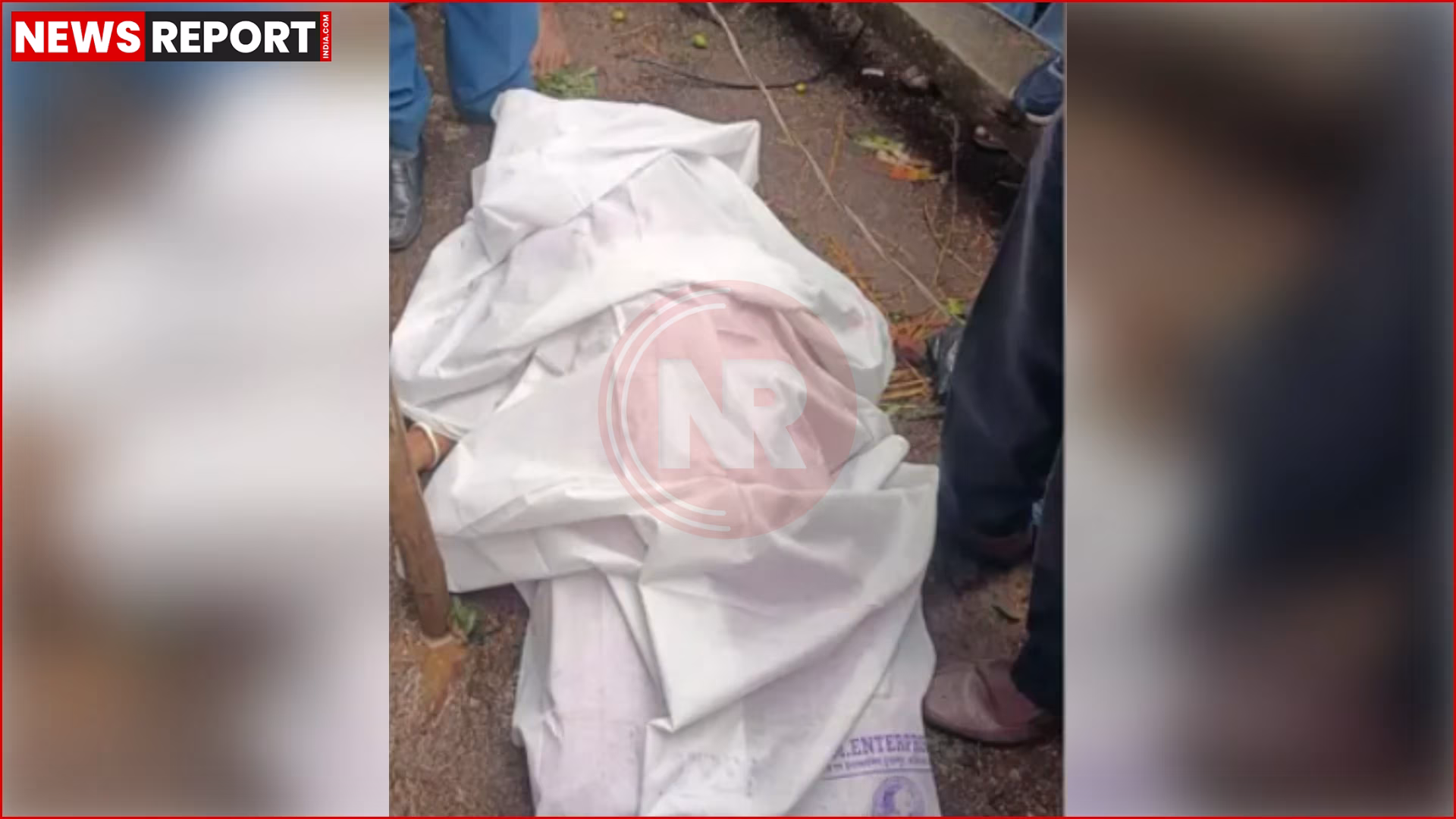 हजारीबाग के बनासो हाट में गिरे बिजली पोल और पेड़ के पास स्थानीय लोग व पुलिस