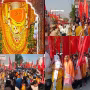 काशी में 23वीं श्री हनुमान ध्वज यात्रा में हजारों श्रद्धालु केसरिया ध्वज लेकर जुलूस में शामिल