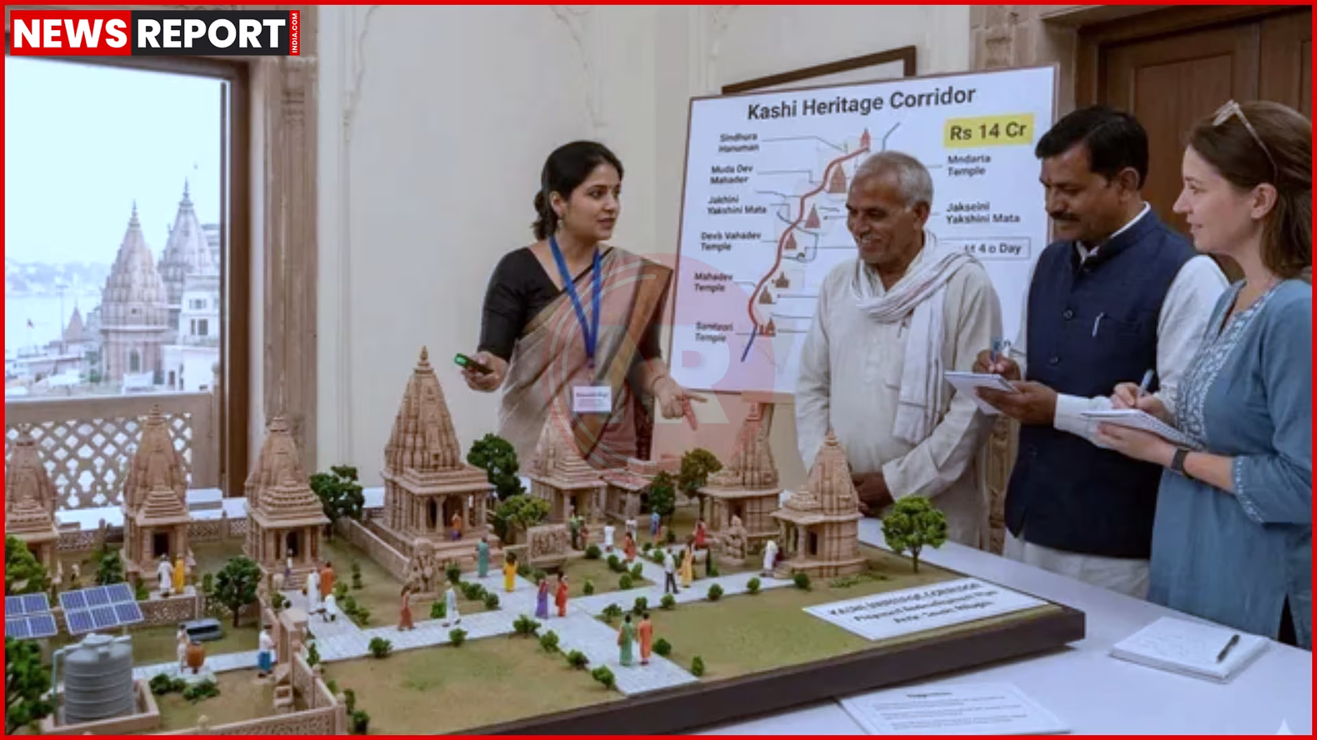 काशी के प्राचीन मंदिर का दृश्य, जीर्णोद्धार के बाद का संभावित स्वरूप