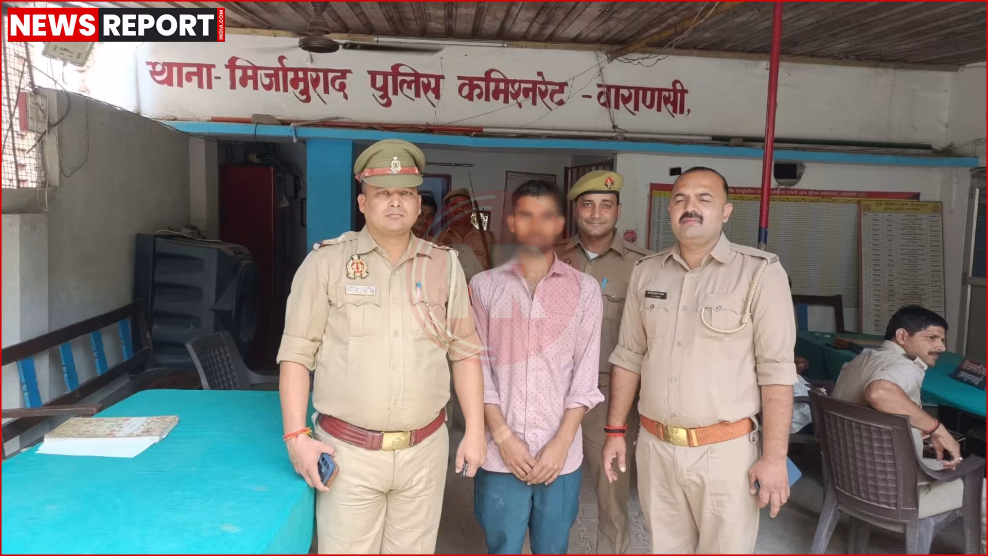 मिर्जामुराद पुलिस अपहरण के आरोपी को गिरफ्तार कर रही है।