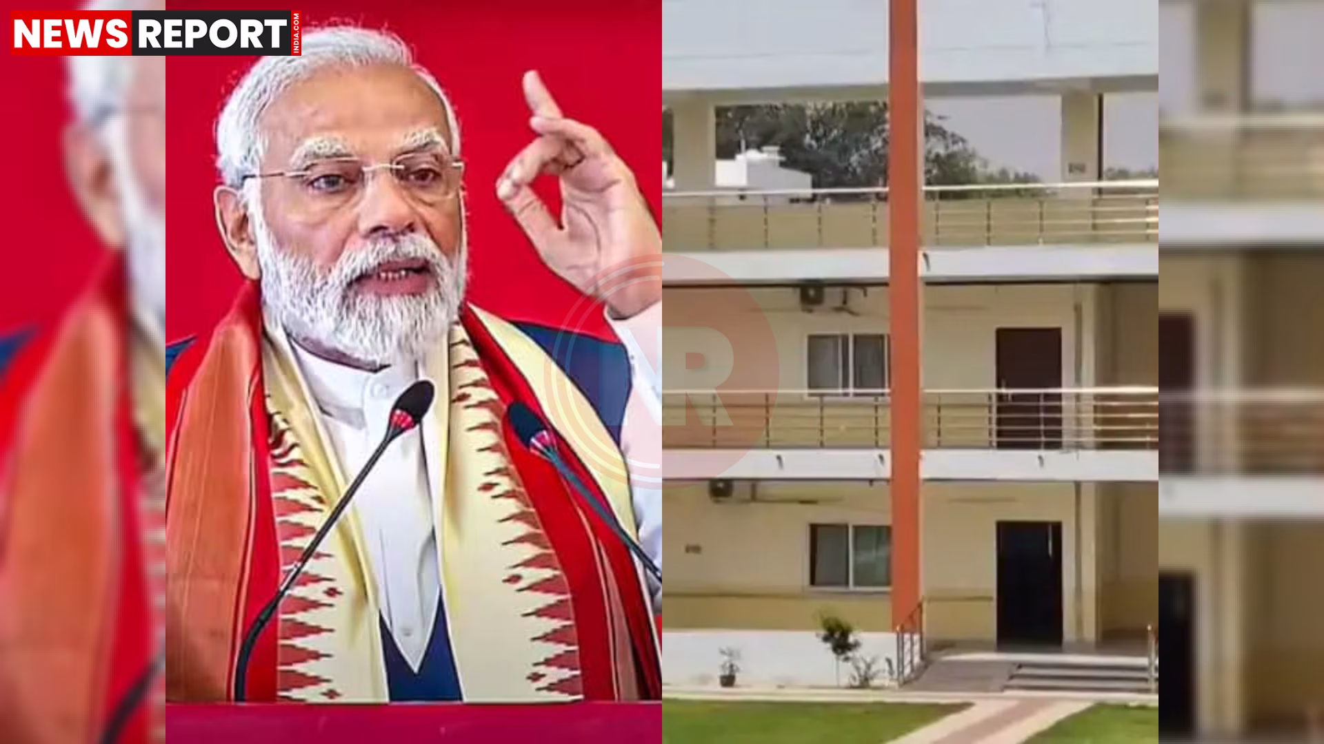 प्रधानमंत्री नरेंद्र मोदी वाराणसी में नवनिर्मित वृद्धाश्रम का चित्र.