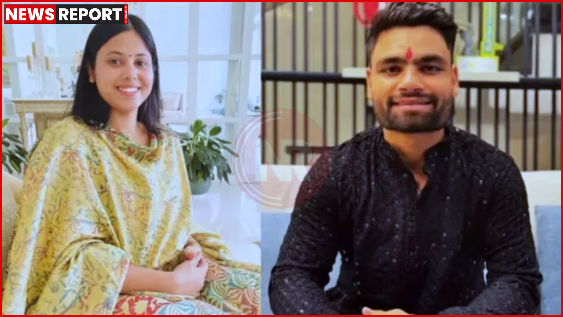 रिंकू सिंह मैच जीतने के बाद खुशी मनाते हुए और फिर बाबा विश्वनाथ मंदिर में दर्शन करते हुए।