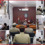 वाराणसी में डीसीपी नीतू कादयान गोमती जोन का कार्यभार संभालते हुए या बैठक करते हुए।