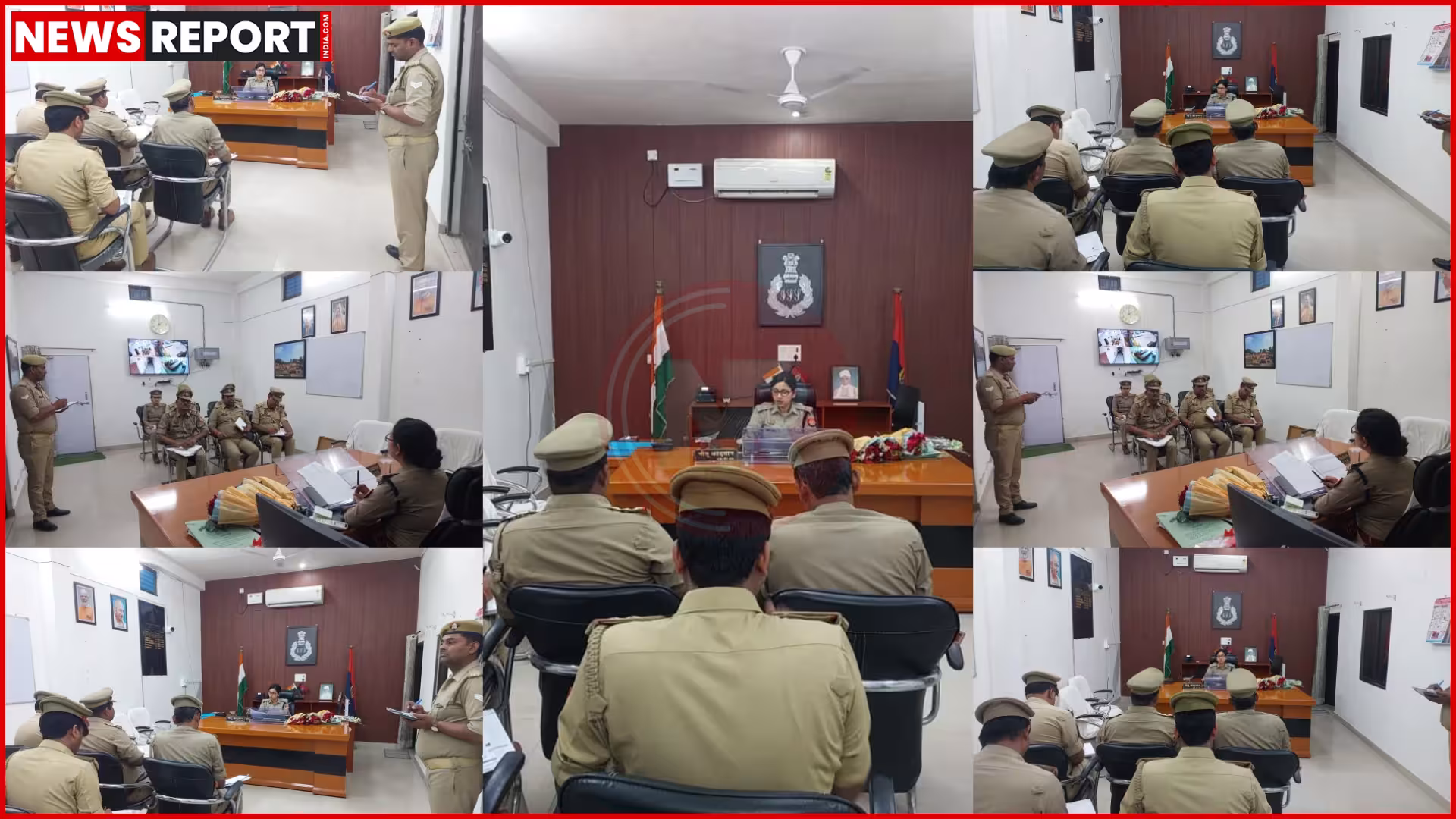 वाराणसी में डीसीपी नीतू कादयान गोमती जोन का कार्यभार संभालते हुए या बैठक करते हुए।