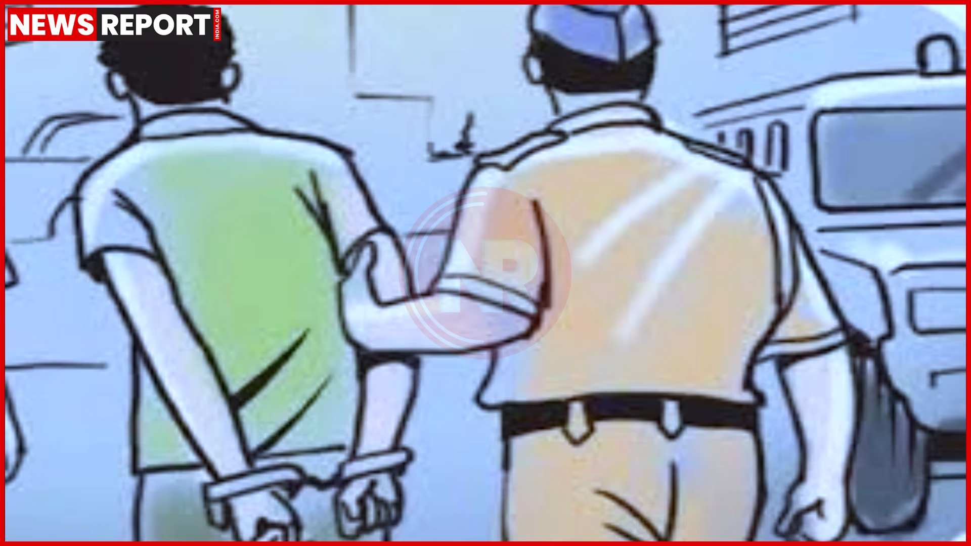 वाराणसी पुलिसकर्मी अदालत या थाने के बाहर खड़े, न्याय का प्रतीक