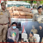 वाराणसी में 88 किलो गांजा और गिरफ्तार तस्कर के साथ पुलिस