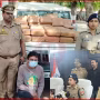 वाराणसी में 88 किलो गांजा और गिरफ्तार तस्कर के साथ पुलिस