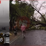 बारिश, ओलावृष्टि और तूफानी हवाओं के साथ बदलते मौसम का दृश्य