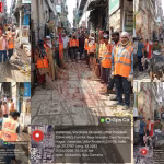 वाराणसी रामनगर में गुरुद्वारा गली में नगर निगम कर्मचारी सफाई और दवा छिड़काव करते हुए