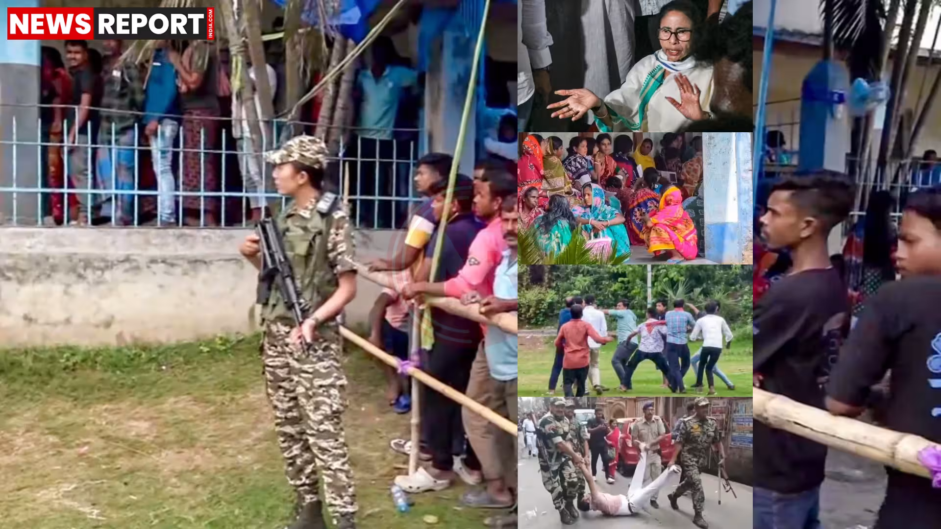 पश्चिम बंगाल चुनाव के दौरान हिंसा और तनाव के दृश्य, सुरक्षा बल