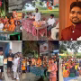 अर्जुन शर्मा योगी पश्चिम बंगाल चुनाव अभियान के दौरान भाजपा कार्यकर्ताओं के साथ