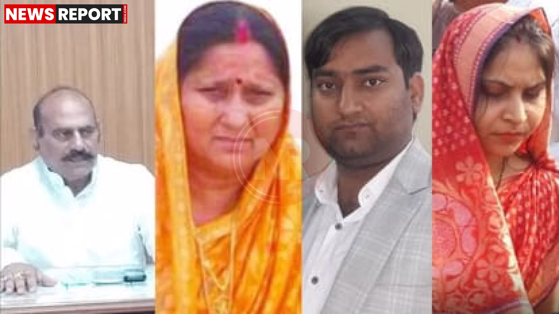 भदोही कोर्ट में पूर्व विधायक विजय मिश्रा और उनका परिवार
