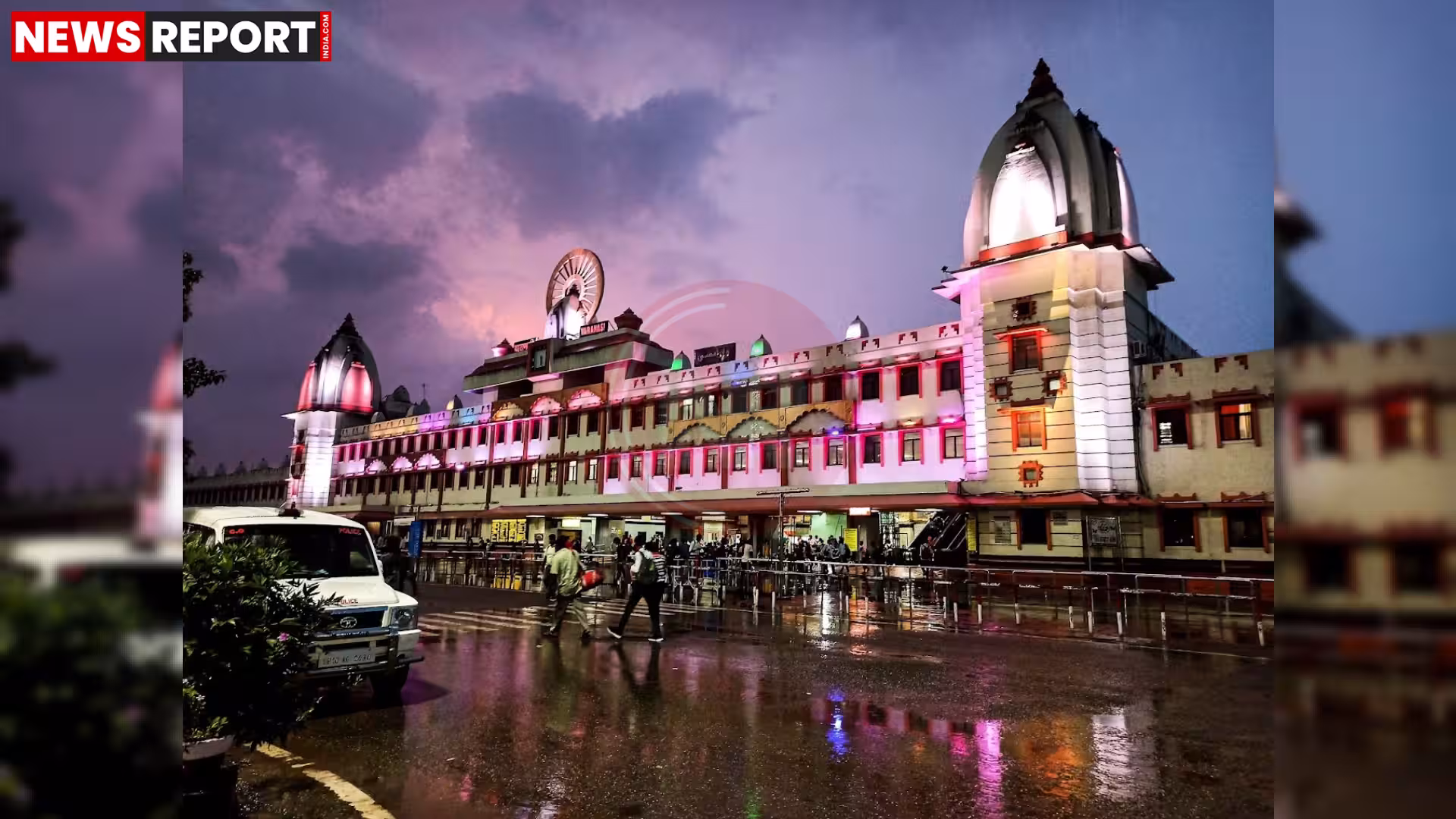 वाराणसी कैंट स्टेशन पर रेलवे ट्रैक के पास घायल पड़े ट्रेन मैनेजर पंकज श्रीवास्तव, आसपास रेलवे कर्मचारी और एंबुलेंस।