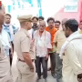 नमो घाट पर पुलिस की मौजूदगी में जांच पड़ताल और तनावपूर्ण माहौल।
