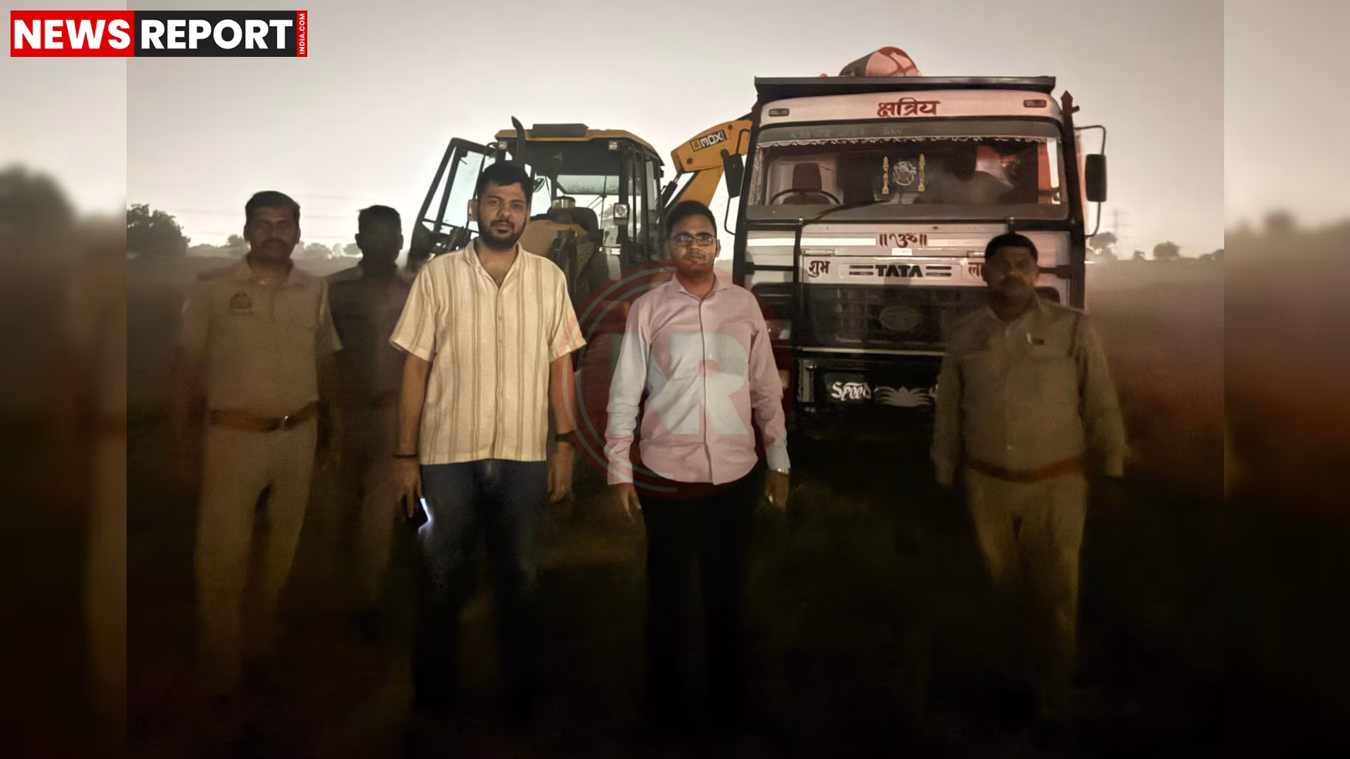 राजातालाब में अवैध खनन पर एसडीएम की कार्रवाई में सीज की गई जेसीबी और अन्य वाहन