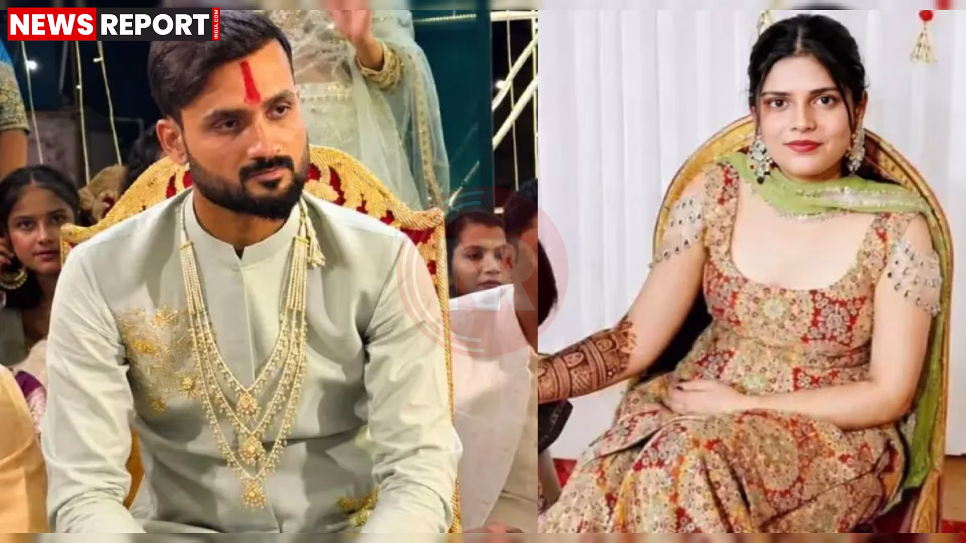 आकाश दीप और अक्षिता राज शादी के जोड़े में, साथ खड़े हुए