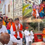 विधायक सौरभ श्रीवास्तव रामनगर में सड़क का लोकार्पण करते हुए या वृक्षारोपण करते हुए