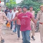 गाजीपुर में गिरफ्तार अमित राय और आयुष राय, उनके पास से बरामद पिस्टल और कारतूस।