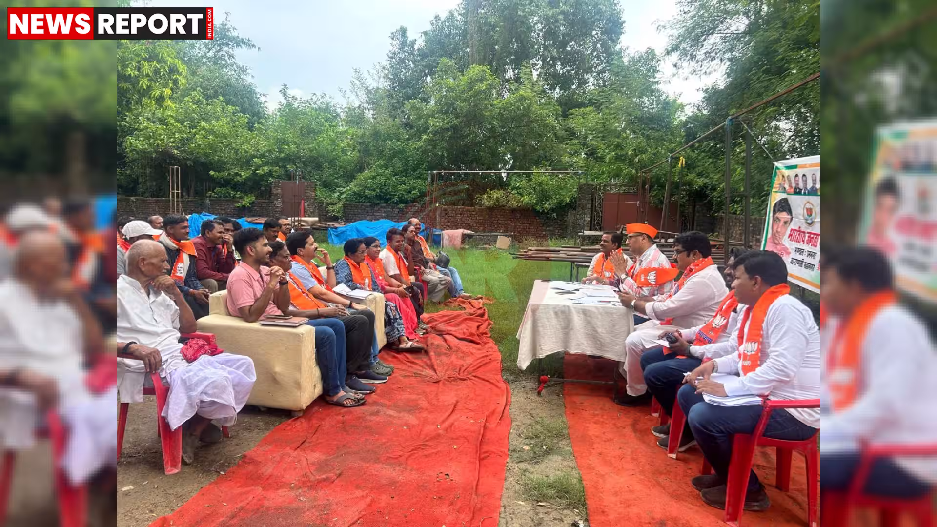 विधायक सौरभ श्रीवास्तव वाराणसी में बूथ अध्यक्षों की बैठक को संबोधित करते हुए