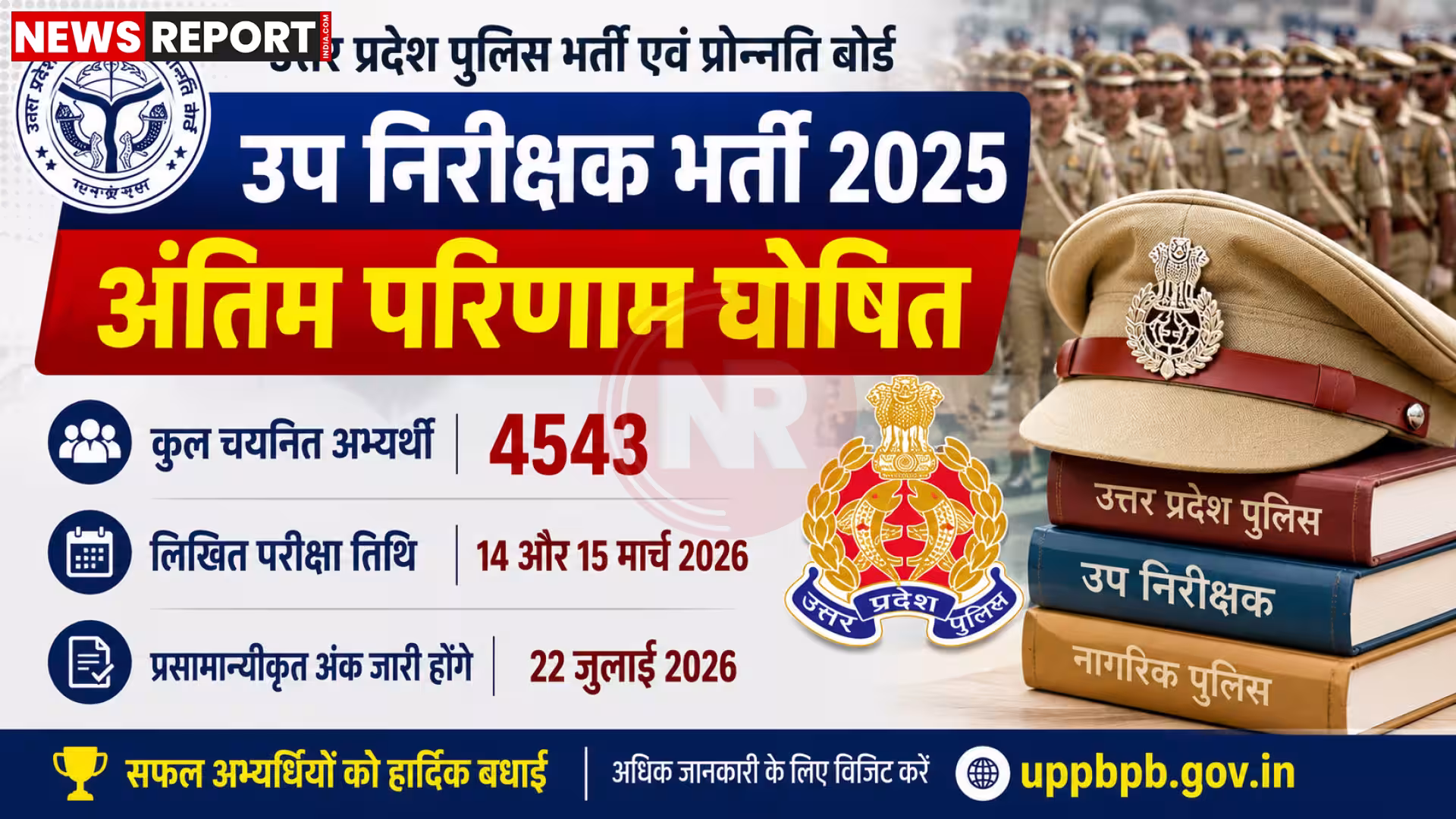 उत्तर प्रदेश पुलिस SI भर्ती 2025 परिणाम घोषित होने पर जश्न मनाते अभ्यर्थी