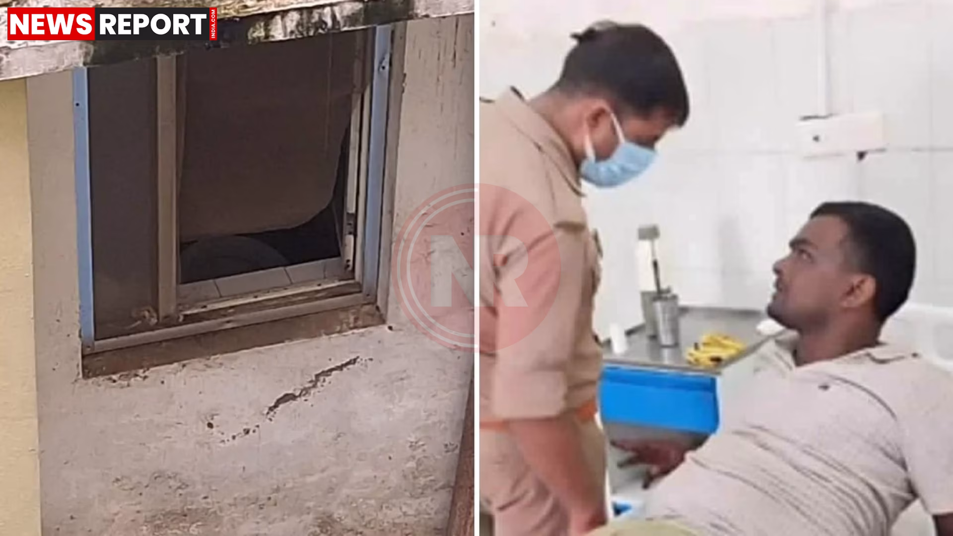 गाजीपुर मेडिकल कॉलेज से फरार हिस्ट्रीशीटर सुधीर पासी और टूटी शौचालय की जाली