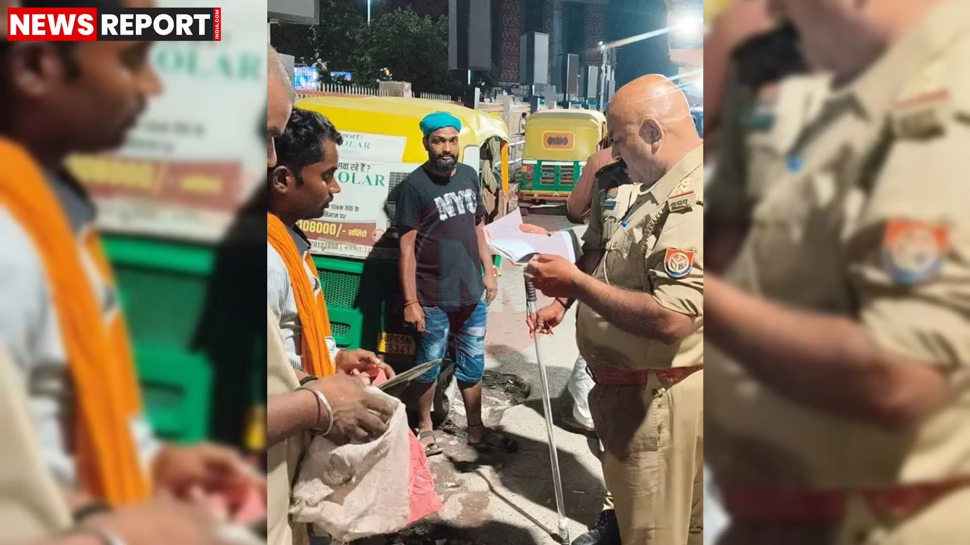 वाराणसी में सिगरा पुलिस द्वारा अवैध डग्गामार वाहनों को सीज करते हुए