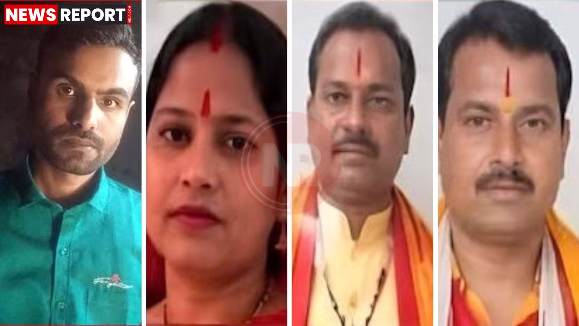 आजमगढ़ हत्याकांड स्थल पर पुलिस और एक परिवार की दुखद तस्वीर दर्शाती हुई ग्राफिक इमेज।