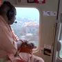 मुख्यमंत्री योगी आदित्यनाथ हेलीकॉप्टर से वाराणसी में बाढ़ प्रभावित क्षेत्रों का हवाई सर्वेक्षण करते हुए।