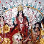 रामनगर में दक्षिण भारतीय शैली में बने भव्य दुर्गा पूजा पंडाल का मॉडल