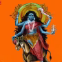 काशी के कालिका गली स्थित मंदिर में मां कालरात्रि की मूर्ति, आसपास पूजा करते श्रद्धालु।