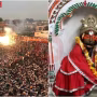 रामनगर दुर्ग स्थित दक्षिणामुखी काले हनुमानजी मंदिर का दृश्य, जहाँ भक्त दर्शन के लिए कतार में खड़े हैं।