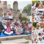 वाराणसी में साझा संस्कृति मंच के सदस्य जिलाधिकारी को राष्ट्रपति के नाम मांग पत्र सौंपते हुए।
